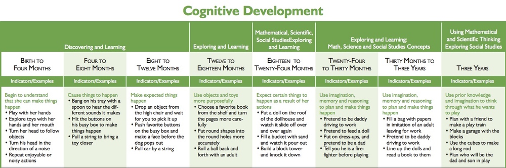 Cognitive Development Chart